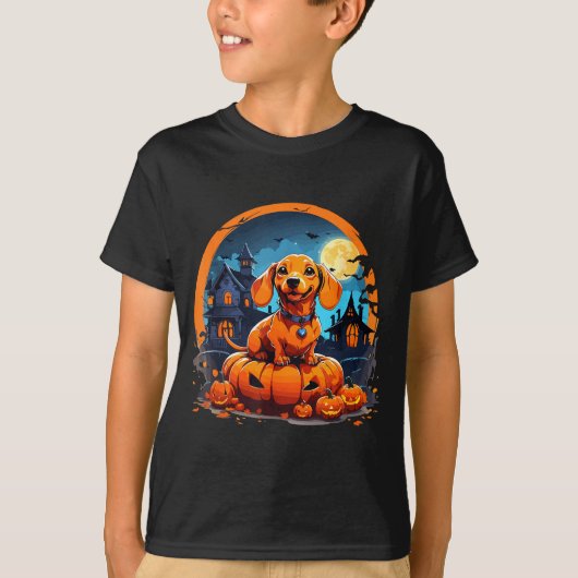 ハロウィーン ダックスフント Tシャツ (正面)