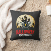 ハロウィーン ダンシングスケルトン 幽霊城 クッション (ブランケット)