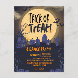 ハロウィーン ダンスパーティーの招待状 トリック オア トリート🎃 シーズンポストカード