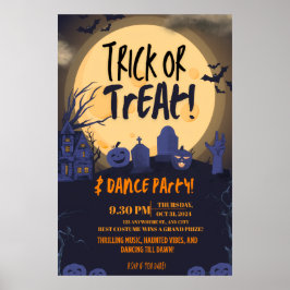ハロウィーン ダンスパーティー招待状 トリック・オア・トリート🎃 ポスター