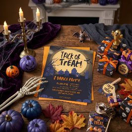 ハロウィーン ダンスパーティー招待状 トリック・オア・トリート🎃 招待状