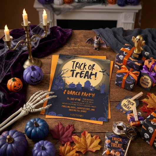 ハロウィーン ダンスパーティー招待状 トリック・オア・トリート🎃 招待状