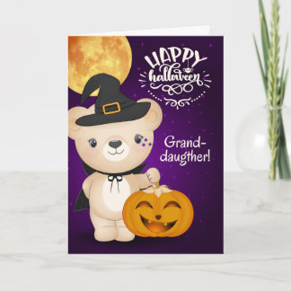 ハロウィーン・テディベア・ウィッチの孫娘のために カード