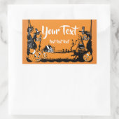 ハロウィーン、トリックまたはトリートラベル 長方形シール (バッグ)