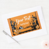 ハロウィーン、トリックまたはトリートラベル 長方形シール (封筒)