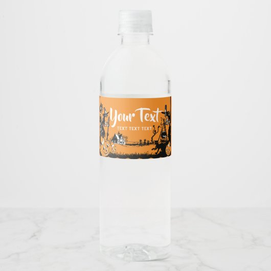 ハロウィーン、トリックまたはトリート水ラベル ペットボトルラベル (正面)