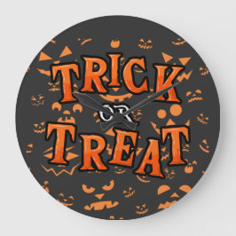 ハロウィーン トリック オア トリート 丸型 壁掛け時計 ラージ壁時計