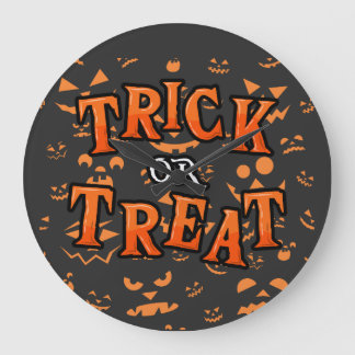 ハロウィーン トリック オア トリート 丸型 壁掛け時計 ラージ壁時計