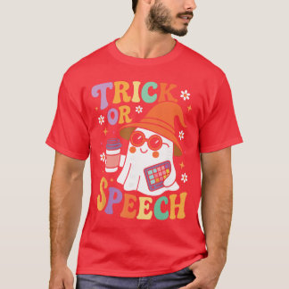 ハロウィーン トリック・オア・トリート 言語療法士 レトロ Tシャツ