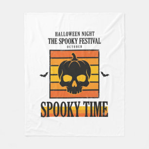 ハロウィーン ドクロ 怖い おもしろい ヴィンテージ 引用_1 フリースブランケット