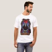 ハロウィーン ドラキュラ 赤い月 コウモリ ドクロ_1 Tシャツ (正面フル)