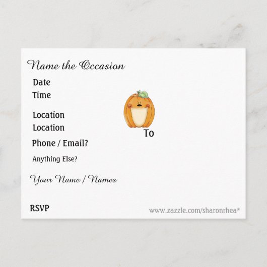 ハロウィーン(ドロップイン)はがき招待状 インビテーションポストカード (裏面)