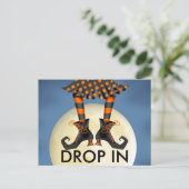 ハロウィーン（ドロップイン）はがき招待状 インビテーションポストカード (スタンド正面)