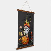 ハロウィーン・ノームの木製天辺ウォールタペストリー 吊り下げ型タペストリー (傾斜あり)