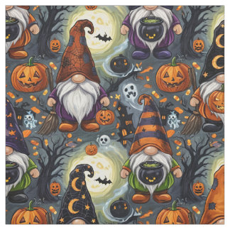 ハロウィーン・ノーム柄の生地 ファブリック