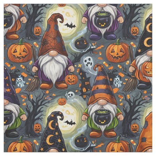 ハロウィーン・ノーム柄の生地 ファブリック (見本)