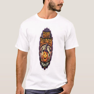 ハロウィーン ハッピーハロウィーン かわいいパンプキン 魔女 Tシャツ