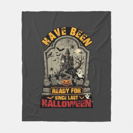 ハロウィーン ハロウィン お化け屋敷 墓石 フリースブランケット (正面)