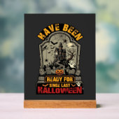 ハロウィーン ハロウィン お化け屋敷 墓石 準備万端 アクリルサイン (ニュートラル)