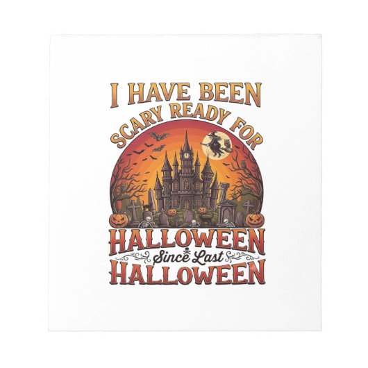 ハロウィーン ハロウィン かぼちゃ 魔法使い お城 怖い ノートパッド (正面)