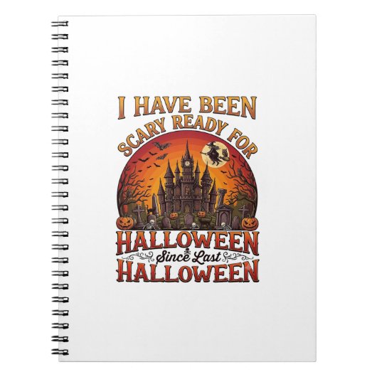ハロウィーン ハロウィン かぼちゃ 魔法使い お城 恐怖 ノートブック (正面)