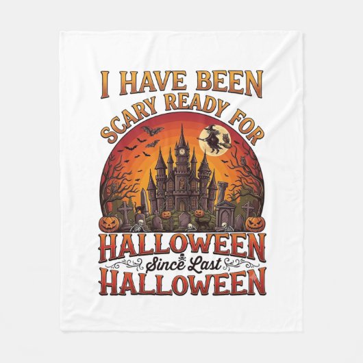 ハロウィーン ハロウィン かぼちゃ 魔法使い お城 恐怖 フリースブランケット (正面)