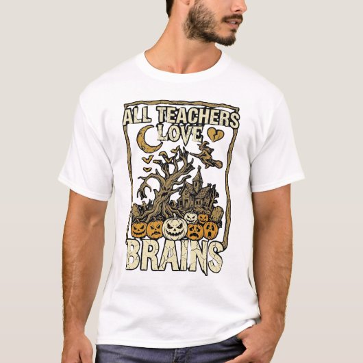 ハロウィーン ハロウィン パーティー 教師 ブレインズ おばけ屋敷 P Tシャツ (正面)