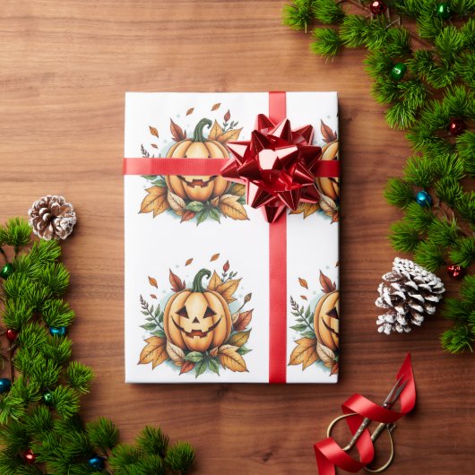 ハロウィーン、ハロウィーンのジャック・オ・ランタン、ジャック・オ・ランター ラッピングペーパー (クリスマスギフト)