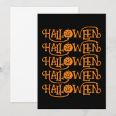 ハロウィーン ハロウィーン タイポグラフィ 招待状 (正面/裏面)