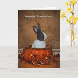 ハロウィーン·バニーイン·ア·ウィッカー·カプキン カード
