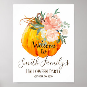 ハロウィーン、パンプキンウェルカムサイン ポスター
