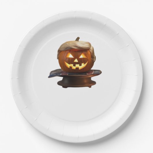 ハロウィーン、パンプキントランプキン、ハロウィーンを素晴らし作る ペーパープレート (正面)