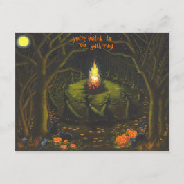 ハロウィーン、パーティー、招待状、焚き火、魔女 招待状