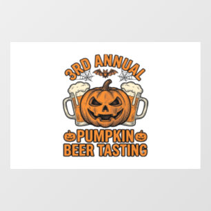 ハロウィーン ビンテージ かぼちゃビール テイスティング Tシャツ デザイン ウィンドウサイン