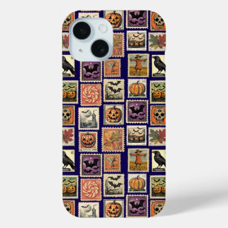 ハロウィーン ビンテージ スタンプ パターン iPhone 15ケース