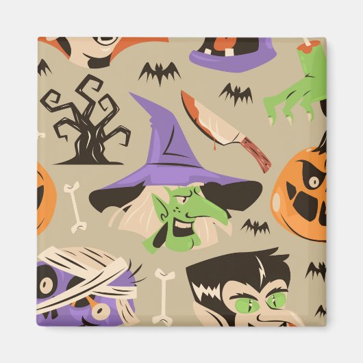 ハロウィーン ビンテージ パターン マグネット (正面)