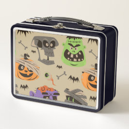 ハロウィーン ビンテージ パターン メタル ランチボックス