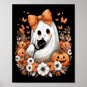 ハロウィーン ビンテージ 幽霊 黒猫 かぼちゃ フロ ポスター