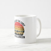 ハロウィーン ビンテージ 日没 墓地 猫 ベクター デザイン コーヒーマグカップ (正面右)