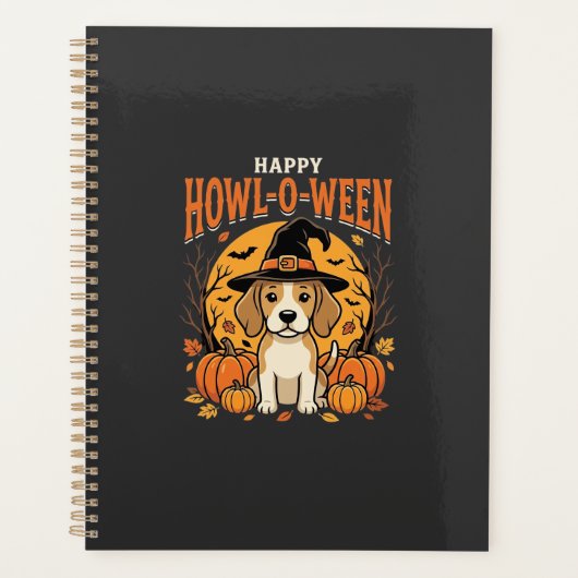 ハロウィーン ビーグル おばけかぼちゃ デザイン_1 プランナー手帳 (正面)
