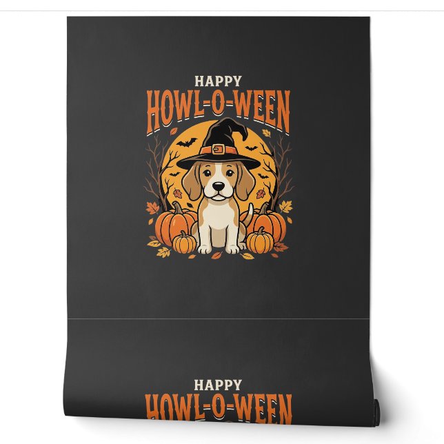 ハロウィーン ビーグル おばけかぼちゃ デザイン_1 壁紙 (ほどく)