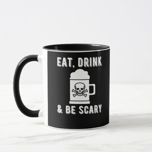 ハロウィーン ビール ヴィンテージ 食べ飲んで悪霊に マグカップ (左)