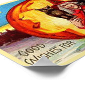 ハロウィーン、フクロウ、魔女、猫、こうもり ポスター (角)