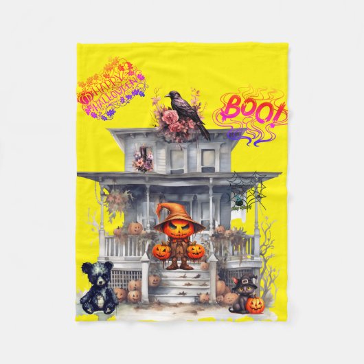 ハロウィーン フリースブランケット (正面)