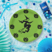 ハロウィーン – ブラックカボチャ&ウィッチ ペーパープレート (パーティー)