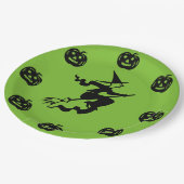 ハロウィーン – ブラックカボチャ&ウィッチ ペーパープレート (アングル)