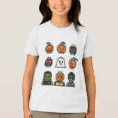 ハロウィーン ブロックヘッド モンスター Tシャツ 子供用 (正面)