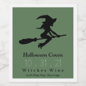 ハロウィーン，ブロムスティックの魔女 ワインラベル (シングルラベル)
