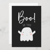 ハロウィーン「ブートゥユー」かわいい幽霊 サンキューカード (正面/裏面)