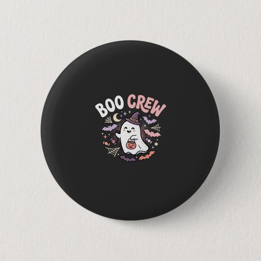 ハロウィーン・ブー・クルー・ゴースト 缶バッジ (正面)